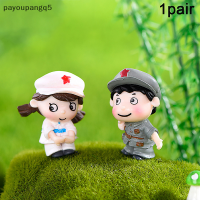 payoupangq5?Gift?Cheap? ตุ๊กตาทหารคู่รักน่ารัก1คู่อุปกรณ์ตกแต่งบ้านพลาสติกแบบทำมือสำหรับตกแต่งบ้านตุ๊กตานางฟ้าน่ารัก1คู่