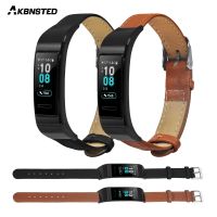 AKBNSTED pasek z prawdziwej skóry dla Huawei Band 3 pasek do smartwatcha dla Huawei Band 3 Pro inteligentna bransoletka akcesoria opasek na rękę