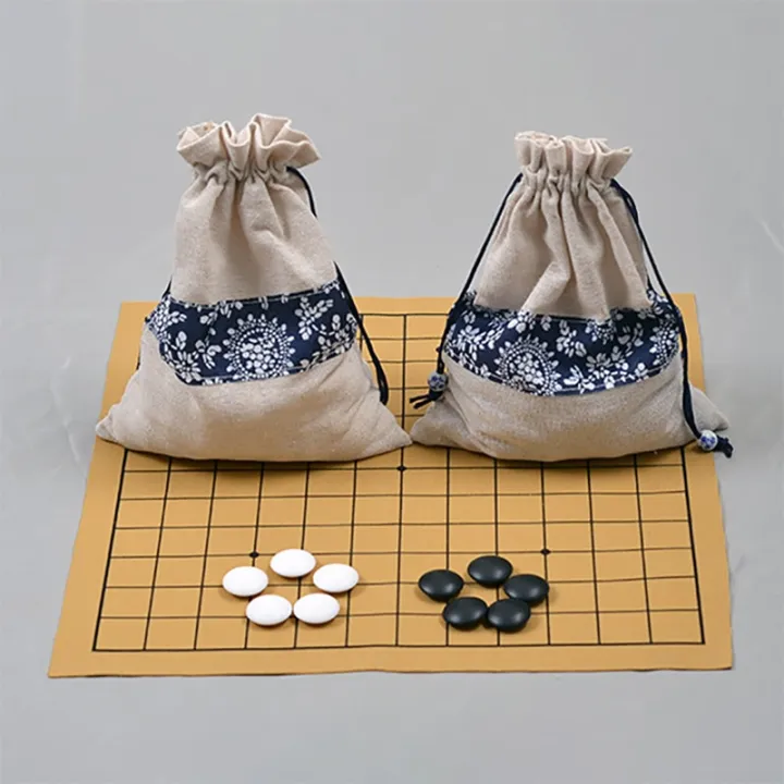 361 Pieces Weiqi Go Game Pieces Suede Leather Cloth Bags Gobang