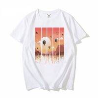 New Arrivals 2021 Cool MenS Fashion Grunge Dripping Design Sunset T-Shirt Short Sleeve O-Neck Tops Hipster Tee