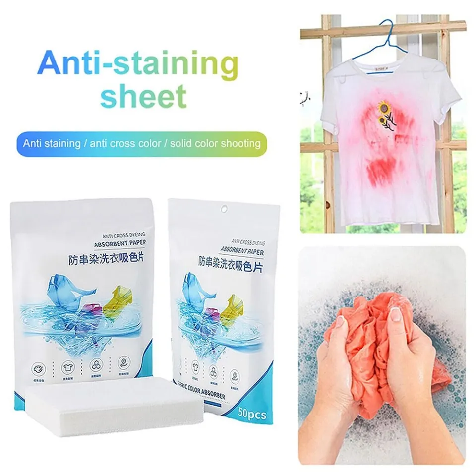 50PCS Laundry Detergent Tablet Sheet Washing Wipe Washing Machine Tide  Color Catcher Grabber Sheet Bubble Cloth Anti Dyed Home
