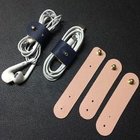 3Pcs Cord Organizer Leather Cable Straps Cable Ties USB Cord Holder Wire Management Cable Wrap Phone Earphone Winder keeper Cable Management