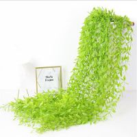 Simulation Plant Willow Leaf Rattan Wedding Ceiling Wall Hanging Plastic Green Leaf Rattan Hanging Christmas Decoration Cleaning Tools