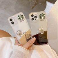 เคสกาแฟ Starbucks นิ่มเคส IPHONE X XS MAX XR 11 12 13 PRO MAX ฝาครอบโปร่งใสกันกระแทก Tpu ฝาปิด Quicksand 13 Mini