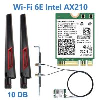 อะแดปเตอร์ Wi-Fi Intel เชื่อมต่อเครือข่าย AX210อินเทอร์เฟซ M.2บลูทูธ5.3 6 5374Mbps 2-In-1 Desktop Kit 10DB เสาอากาศ2.4G/5G