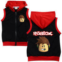 RO-BLOXS ชายเสื้อกั๊กหญิง Hooded Zipper เสื้อกั๊กการ์ตูนเด็กฤดูใบไม้ร่วงเด็กเสื้อกั๊กเสื้อคลุมนอกแขนกุด8363เสื้อผ้าเด็กฤดูใบไม้ผลิ Casual แฟชั่นเสื้อกีฬา