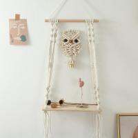 Serbery Boho Macrame ผ้าปูแต่งพู่ชั้นไม้ชั้นแขวนผนังสำหรับบ้าน