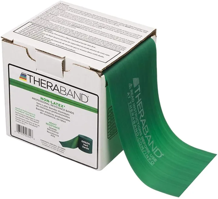 TheraBand Resistance Band 25 Yard Roll, Heavy Green NonLatex
