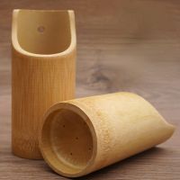 Bamboo Chopsticks Tube Spoon Rest Fork Spatula Drain Tableware Box Round Nature Wood Kitchen Organizer Rack Storage