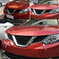 Newprodectscoming AX FOR NISSAN QASHQAI CHROME FRONT MESH GRILLE GRILL HEAD LIGHT COVER 2014 2015 2016 2017 TRIM INSERT STYLING MOLDING GARNISH