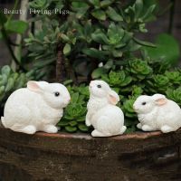 Cartoon Small Rabbit Set Statue Ornaments Resin Childrens Room Desktop Toy Decorations Home Crafts Mini Garden Accessories