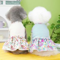 Floral Dog Clothes Pet Skirt Knitted Puppy Dress Skirt Dog Clothes for Small Dogs Fashionable Universal British Style Dog Dress Clothing Shoes Accesso