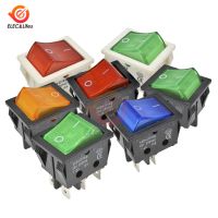 hot！【DT】 30A 250V 4 6 Pin ON-OFF Boat Rocker switch silver contacts KCD4 power with led indicator light 30A/250V 25x31MM