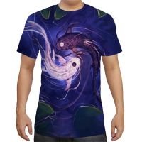 Yin Yang Tai Chi ปลาเต่าลายเสื้อผู้ชายเสื้อยืด 3D สี y2k พิมพ์เสื้อยืดผู้หญิงฮาราจูกุแฟชั่นเสื้อยืดแขนสั้น XS-5XL