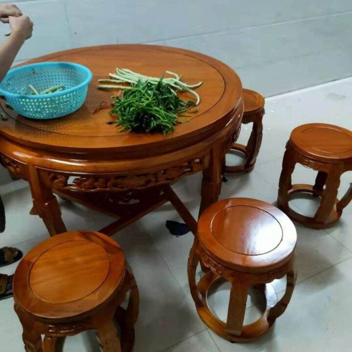 in Chinese Antique Style Solid Wood Dining Table and Chair Small