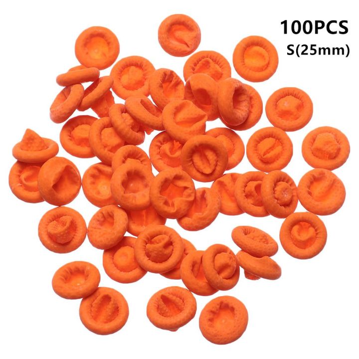 okdeals-ถุงมือยางธรรมชาติอุปกรณ์เสริมทำความสะอาดกันลื่นอุปกรณ์ทำสีเล็บส้มที่สวมนิ้วนิ้วถุงมือยาง100ชิ้น