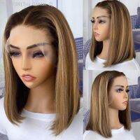 Highlight Straight Bob Wig 13X6X1 Lace Front Wigs For Women Ombre Blond Color Wigs Brazilian Remy Hair Short Bob Human Hair Wigs [ Hot sell ] Toy Center 2