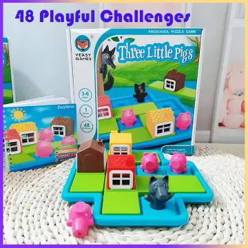 SmartGames Three Little Piggies - Deluxe Cognitive Skill-Building Puzzle  Game featuring 48 Playful Challenges for Ages 3+