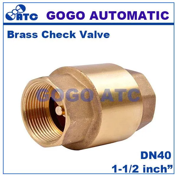 High quality brass In Line Spring Vertical Check Valve DN40 (1 1/2 quot