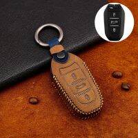 ✿✶ high quality Top Layer Leather Car Remote Key Cover Case Shell For Peugeot 5008 DS5 DS6 208 408 DS3 Citroen C4 C5 X7 Accessories