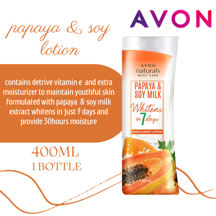 Avon Naturals Papaya And Soy Milk Lotion 400ml 1 Bottle Lazada Ph