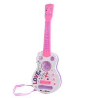 Children Musical Instruments Guitar Early Education Tool with Musical Light Kids Baby Girls Musical Toys Early Educational-Pink