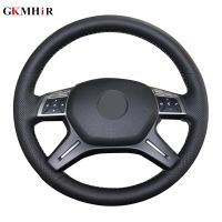 GKMHiR Genuine Leather Black Car Steering Wheel Cover for Mercedes Benz C180 C200 C260 E200 E260 ML320 ML360 ML400