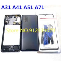 Full Housing Battery Door Front Screen Glass  Middle Frame Complete Back Cover For Suitable For Samsung Galaxy A31 A41 A51 A71 2020 Tool