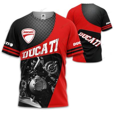Mens new Ducati motorcycle logo digital printing T-shirt casual Harajuku high-quality hiphop short-sleeved brand mens clothing