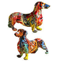 K7Simple Modern Colorful Dachshund Dog Decoration Home Wine Cabinet Office Decoration Desktop Decoration Crafts