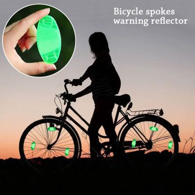ZHUWNANA 4pcs รูปไข่ กระพริบ สะท้อนแสงกลางคืน พลาสติกครับ จักรยานพูดสะท้อน ขอบล้อสะท้อนแสง ไฟเตือนความปลอดภัย อุปกรณ์สะท้อนแสงจักรยาน