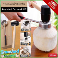 ALDER19 SET Smashed coconut Cracker KIT Stainless Hammer Tool ชุดเจาะมะพร้าวมืออาชีพ ปอกมะพร้าว ที่เจาะมะพร้าว ชุดเจาะมะพร้าว ปอกเปลือก DIY มะพร้าว ลูกมะพร้าว กระเทาะเปลือก