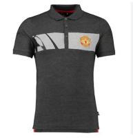 Grey Manchester-United logo 3D polo shirt