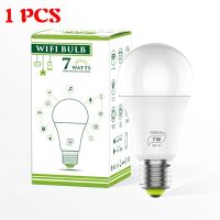 สินค้าขายดี1/2/3/4/5/6/7/8/10ชิ้น E27โคมไฟ LED RGB 7W บลูทูธ Wifi แอปควบคุมหลอดไฟอัจฉริยะไฟ LED RGBWW หลอดไฟทำงานร่วมกับ Google Home Alexa