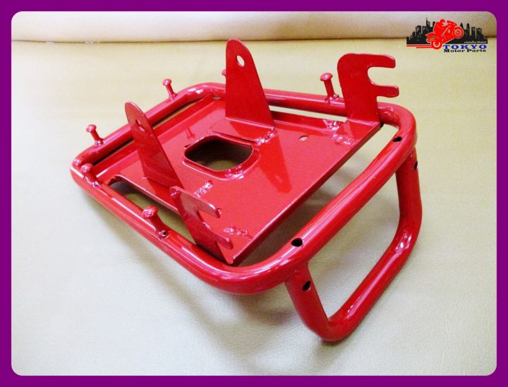 honda-c70-c90-steel-grating-red-ตะแกรงหลัง-ตะแกรงเหล็กหลังเบาะนั่ง-ตะแกรงเหล็ก-สีแดง-สินค้าคุณภาพดี
