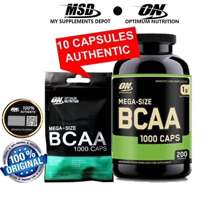 Optimum Nutrition Mega Size BCAA 1000 caps 10 Capsules/PACK | Lazada PH