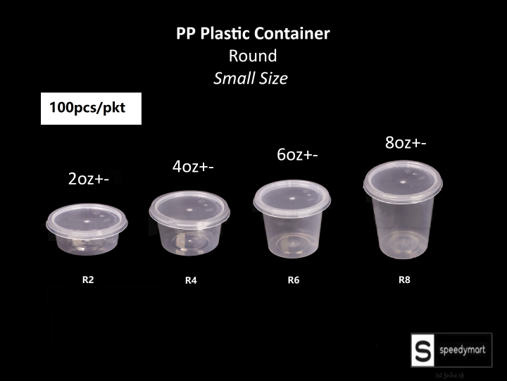 [100pcs] 2oz 4oz 6oz 8oz Small Size Round Container with Cover