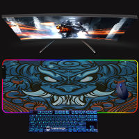 Computer Mouse Pad Gaming Mat Anime Mats RGB Gamer Backlight Luminous Mause E-sports Tiger Table Cute LED Desk Xl Pc Accessories