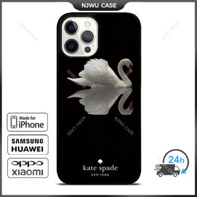 KateSpade Swan 1 Phone Case for iPhone 14 Pro Max / iPhone 13 Pro Max / iPhone 12 Pro Max / XS Max / Samsung Galaxy Note 10 Plus / S22 Ultra / S21 Plus Anti-fall Protective Case Cover