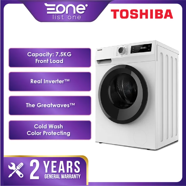 Toshiba 7.5KG Front Load Real Inverter Washing Machine TW-BH85S2M(WK ...