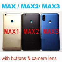 ฝาหลังสำหรับ Xiaomi Mi Max 2 3 Max2 Max3เคสประตูหลังพร้อมปุ่มปรับระดับเสียงเลนส์กระจกกล้องถ่ายรูป