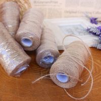 (Leisurely)100M Natural Burlap Hessian Jute Twine Cord Rope String Rustic Wrap Gift Packing String ตกแต่งงานแต่งงาน HOM24