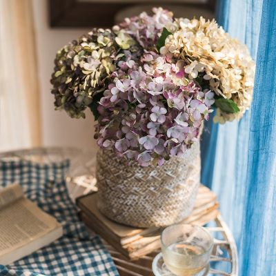 hot【cw】 Artificial Flowers Silk Hydrangea Vase for Decoration Accessories Wedding Fake Garland Material