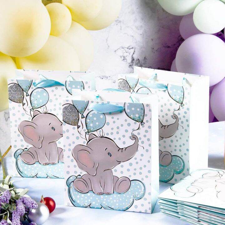 Blue Elephant Gift Bag Baby Shower Goodie Bags Birthday Party Favor