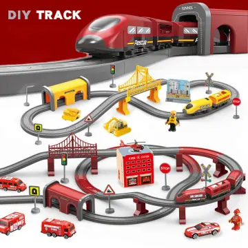 Railway transport Assemble Big Building Blocks Track Set