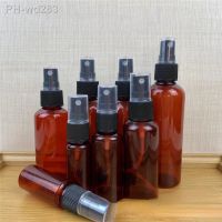 20pcs 20ML 30ML 50ML 60ML 100ML Tawny Spray Refillable Bottle Alcohol Bottle PET Light Resistant Plastic Bottle Fine Oil Bottle