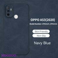 เคส   OPPO A53 (2020) กรณีโทรศัพท์อ่อนป้องกันกล้องเปลือกแกะปกหรูหราปลอกหนังแท้สำหรับ  OPPO CPH2127 CPH2131