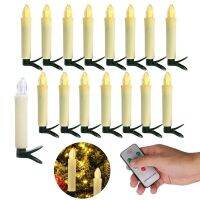 Christmas Candles Remote Controlled Timed LED Electronic Candle 10 PCS Long Strip With Clip Set For Holiday Party Decoration