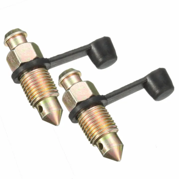 2x M10 x 1mm 10mm Motorcycle Brake Caliper Bleed Screw Dust Cap Cover