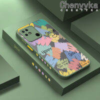 เคส Chenyyyka สำหรับ Redmi เคส10C ลายการ์ตูนกราฟฟิตีดีไซน์ใหม่ลายฝ้าด้านหลังเคสโทรศัพท์แบบแข็งขอบสี่เหลี่ยมซิลิโคนกันกระแทกเคสป้องกันเลนส์กล้องถ่ายรูป